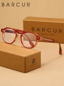 BARCUR Exquisite Niche Design, High Quality Eyewear, Anti Blue Light Glasses, Oval Pc Frame, Perfect For Daily Office Games, Reducing Blue Light And Giving Gifts
