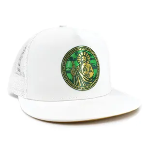 San Judas White flat visor hat