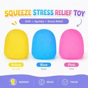 Textured Transparent Jelly Egg Squishy Fidget Toy, Multi-color Glitter Squeeze Stress Relief Ball for Kids & Adults