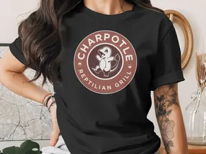 Charpotle Reptilian Grill T-Shirt | Funny Charmander Parody Tee | Pokemon Fan Gift | Gamer Shirt Pop Culture Burrito Lover Graphic Top