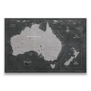 Push Pin Australia Map (Pin Board) - Modern Slate
