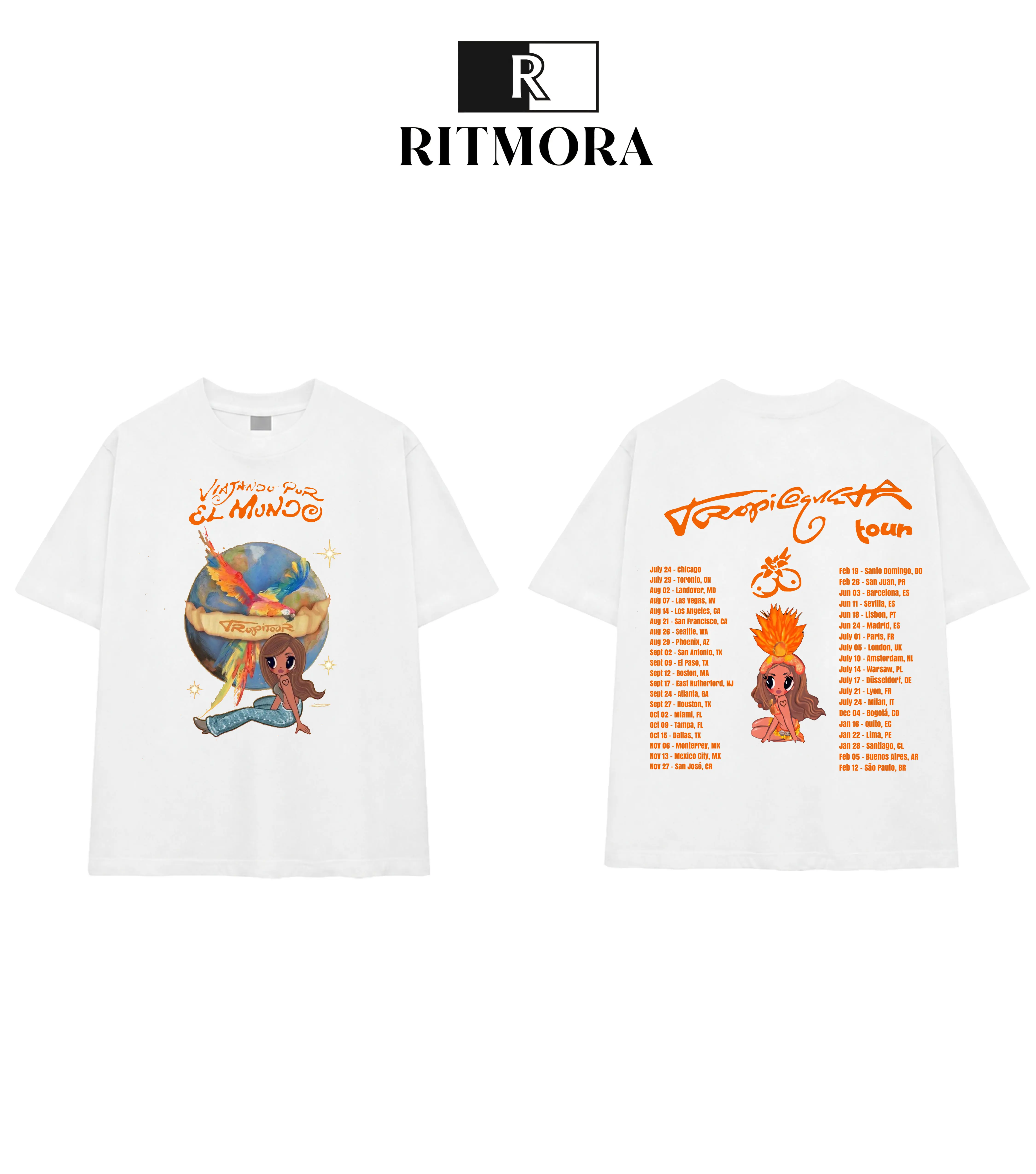Retro Bichota Tropitour 2026 Graphic Tee, Latin Pop Reggaeton Fan Merch, Summer Streetwear T-shirt, Vintage Concert Outfit