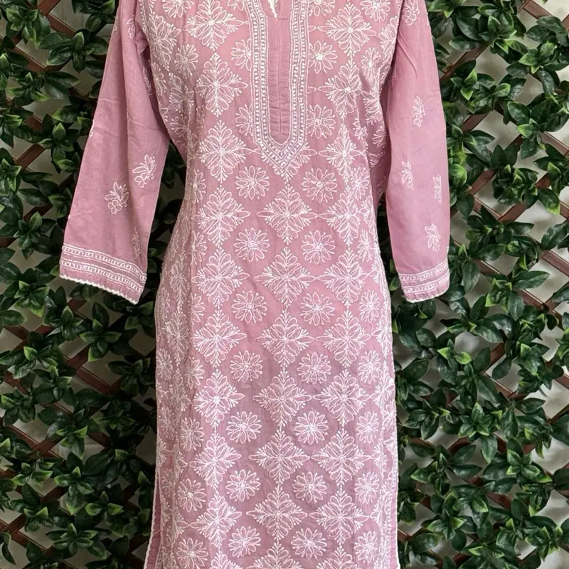 Pure Cotton Hand Embroidered Tunic Blouse / Chikankari Hand Embroidery