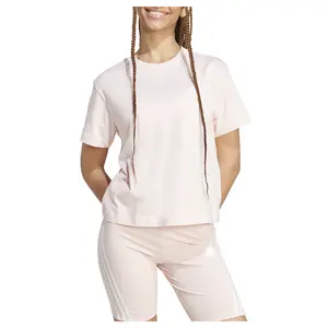adidas Womens Essentials Crew Neck Short Sleeve Casual Tops Casual - Pink