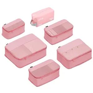 6 Set Compression Packing Cubes for Travel Essentials, Luggage Organizers for Suitcases and  Backpacks, Space Saving Storage Bags