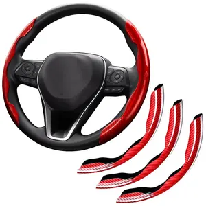 3 Piece Carbon Fiber Car Steering Wheel Cover Set Non-Slip, Multiple Color Options,Universal for Most Car Auto Interiors Accessories 15" Diameter 37-38 cm, For BMW Chevrolet Ford Honda Jeep Nissan Toyota Mercedes-Benz Hyundai Volkswagen Tesla Subaru Acura