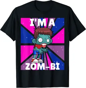 I'm A Zom-bi Bisexual Zombie Halloween Costume Gay Pride T-Shirt - Jaredsab Shop 75B09GL7XNNF