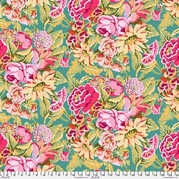 Fabric FreeSpirit Kaffe Fassett Pink Floral Dance Kaffe: From the Archives by the Quarter Yard PWGP012.PINK