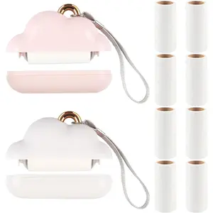 Mini Lint Roller Travel Size,  Lint Roller for Travel,  Remover Portable Lint Roller for Clothes with 300 Sheets Refillable (Pink&White)