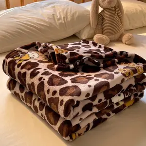1pc Solid Color Heavyweight Dual-Sided Milk Fleece Coral Fleece Blanket, Thick Warm Bedspread, Multi-Functional Cover for Home Travel