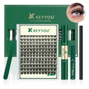KEYYOU DIY Cluster Lashes Summer Volume Waterproof Long-Lasting Lash Extension D Curl 8-18MIX Eyelash Extensions Cosmetic Makeup TikTok Shop SpringGlowUp