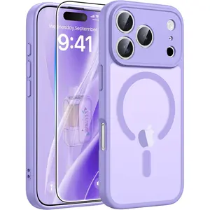 GEEE,BaarrK Cellphone Case Screen Protector For Apple Iphone 17 16 15 14 Compatible with Magsafe] Translucent Matte Cases with [Full Camera Protection] [Screen Protector] Military Grade Shockproof Protective Phone Cover