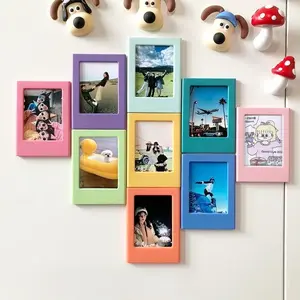 10pcs DIY Magnetic Photo Frames, Wall Gallery Frames, 3.46x2.56 Inch Wall-Mounted Display for Office & Home, Perfect for Kitchen and Bedroom Decor