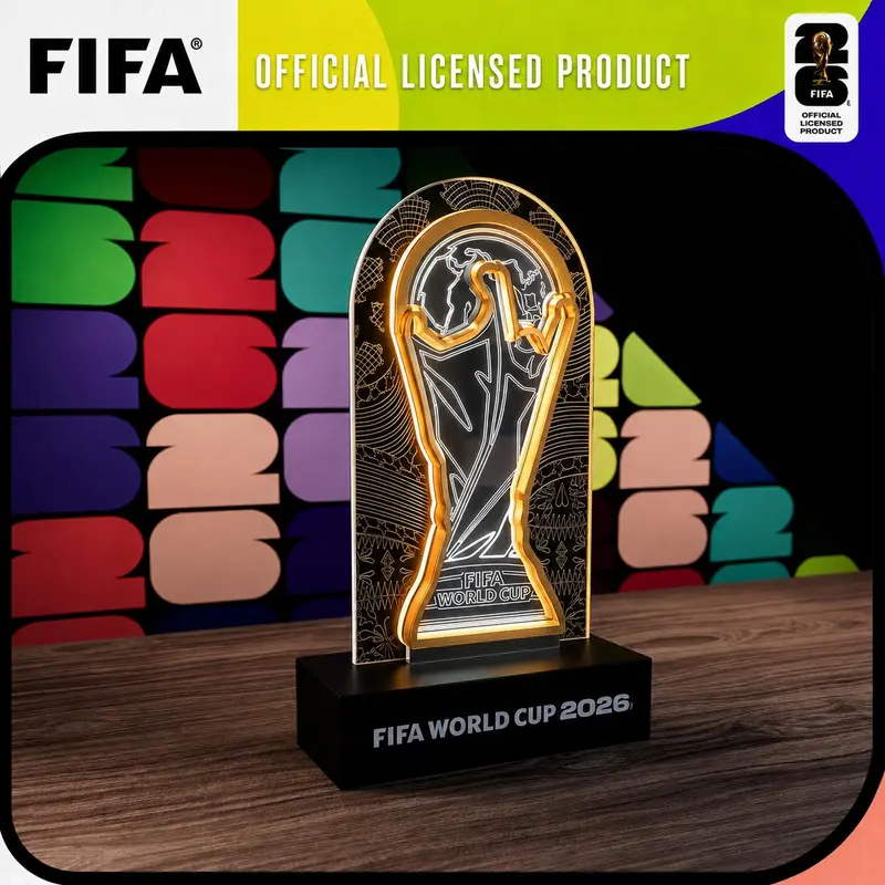 2026 FIFA World Cup Official Trophy LED Lamp – Acrylic Light-Up