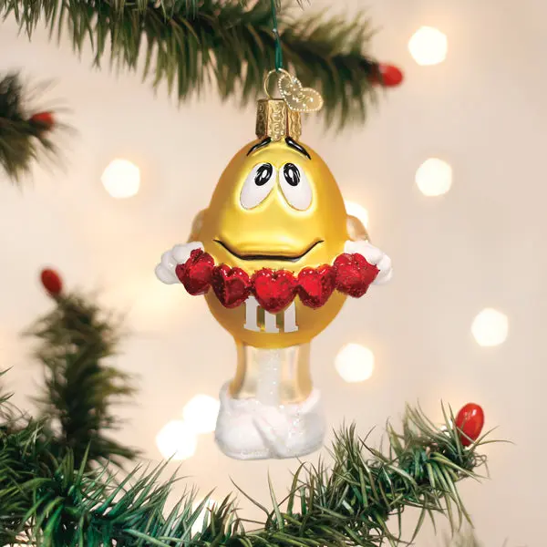 M&M'S Yellow Love You Ornament, Festive Decor - Holiday Decorations, Christmas Tree Ornaments, Party Decor Supplies, Festive Decorations, Party Decorations