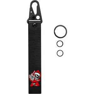 Key Tags - Skull   Wristlet Strap for Key, Hand Wrist Lanyard Key Chain Holder for Men Women (Skull Red/Black)