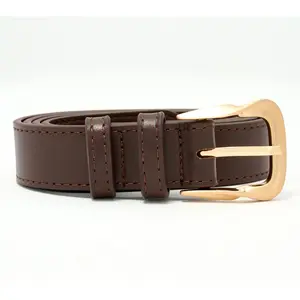 Complliments Leather Belt with Polished Metal Buckle Complliments Leather Belt with Polished Metal Buckle