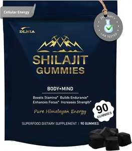 Shilajit Gummies with Ashwagandha, Seamoss, Turmeric - Organic, Zero Sugar & Vegan-Friendly Himalayan Shilajit