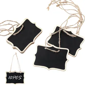 Mini Chalkboard Signs 10 Pcs Food Reusable Small Hanging Chalk Board Sign Erasable Double-Sided Food Labels Party Buffet