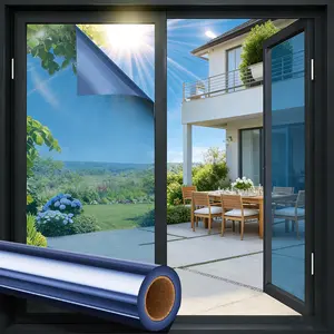 Window Privacy Film, Daytime Reflective Mirror Glass Film See Out Not in, Heat & UV Blocking for Balcony/Living Room Large Windows
