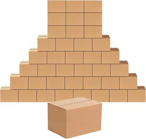 40 Pack 8x6x6 Inches Corrugated Cardboard Shipping Boxes, Brown Ideal for Packing, Moving and Mailing
