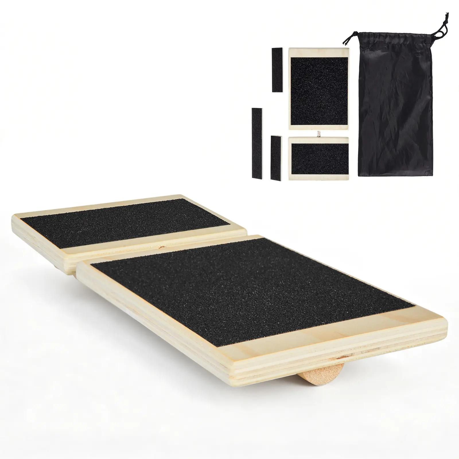 VEVOR Balance Board, Wobble Board Trainer for Adults Foot & Ankle Strengthening, Non-Slip Wood Premium Wooden Balance Training Equipment, Compact with Storage Bag, Ideal for Physical Therapy Exercises