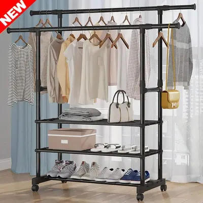 Rod Garment Adjustable Tier Rolling Garment Rack Walmart Walmart