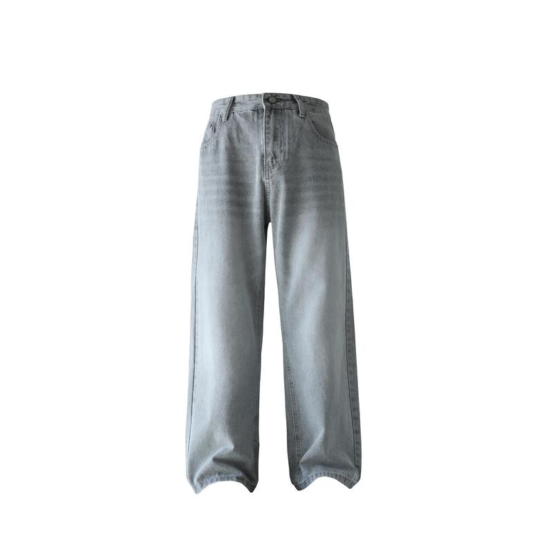 Clean Gent Unisex wide-leg jeans, loose fit, mid-waist design, regular length, comfortable wear in all seasons, casual wear, loose fit jeans, comfortable jeans