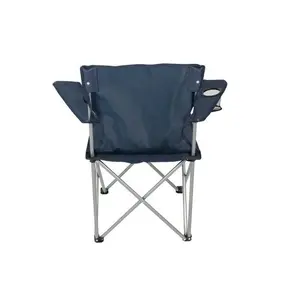 Ozark Trail Basic Quad Folding Camp Chair with Cup Holder, Blue, Adult use