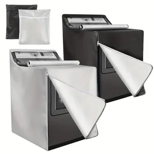 Waterproof Washing Machine Cover, Durable Dustproof Washer Dryer Lid Cover, Heavy-Duty Protector for Home Appliances Household Items Black