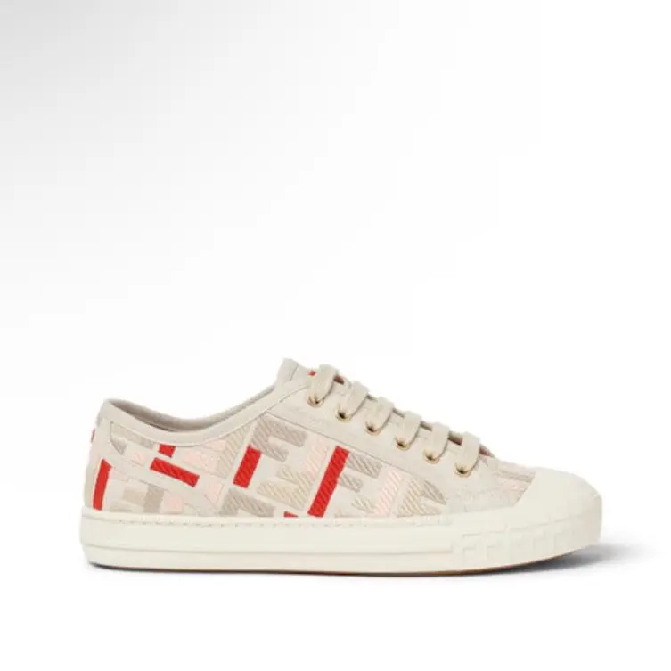 Fendi Canvas Domino Multicolored Sneakers Size 40