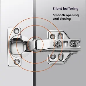 Stainless Steel Kitchen Cabinet Hinge, Standard Door Hinge, Wardrobe Accessories, Includes Screws, Durable and Reliable
