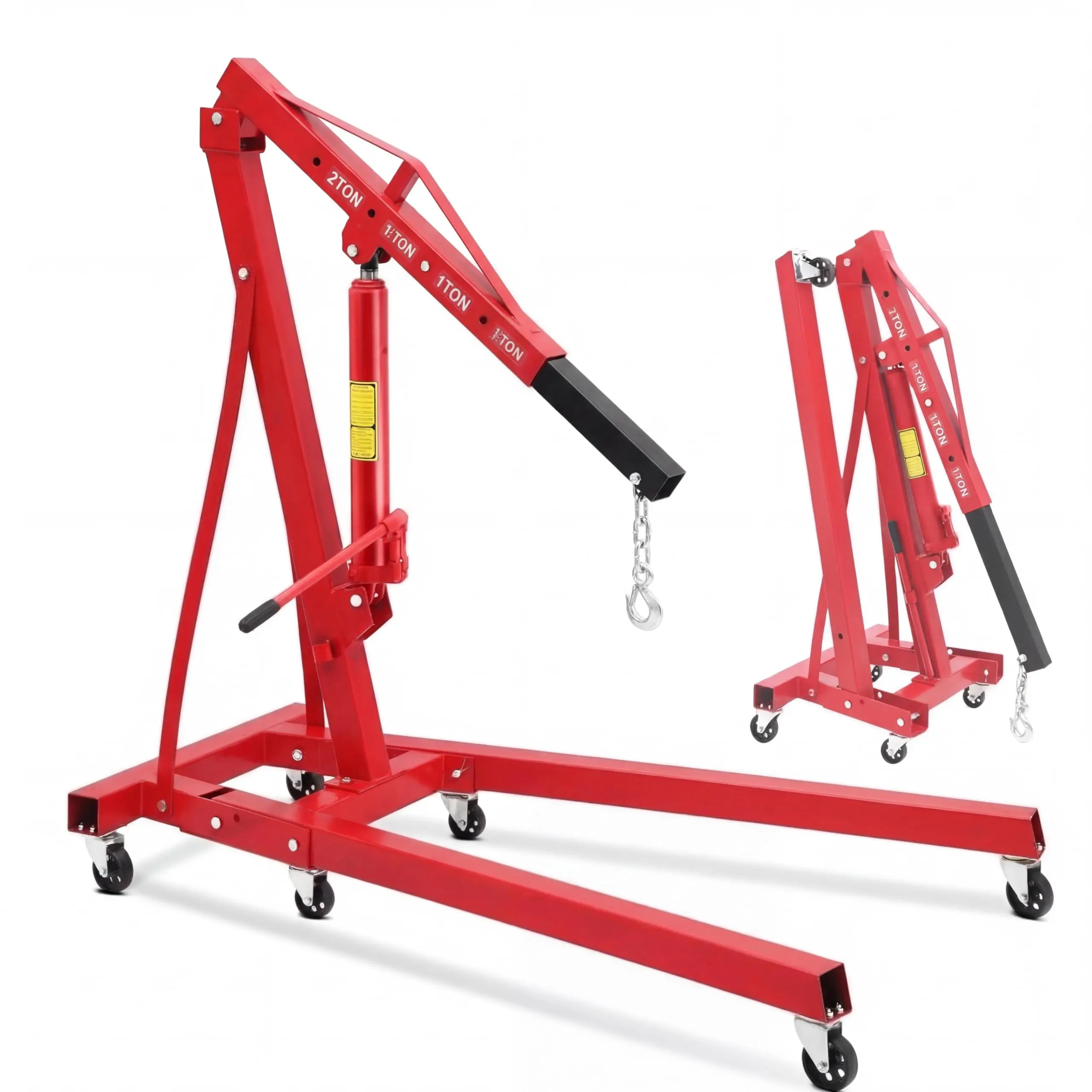 Garvee Heavy Duty 2 Ton Foldable Engine Hoist with Hydraulic Cherry Picker - Durable Shop Crane for Lifting and Engine Maintenance