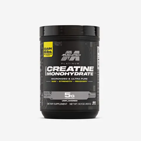 MuscleTech Creatine Monohydrate Powder, Platinum Pure - Unflavored Micronized Creatine for Men & Women - Workout Supplements for Performance, Muscle Recovery & Builder-(80 Servings)