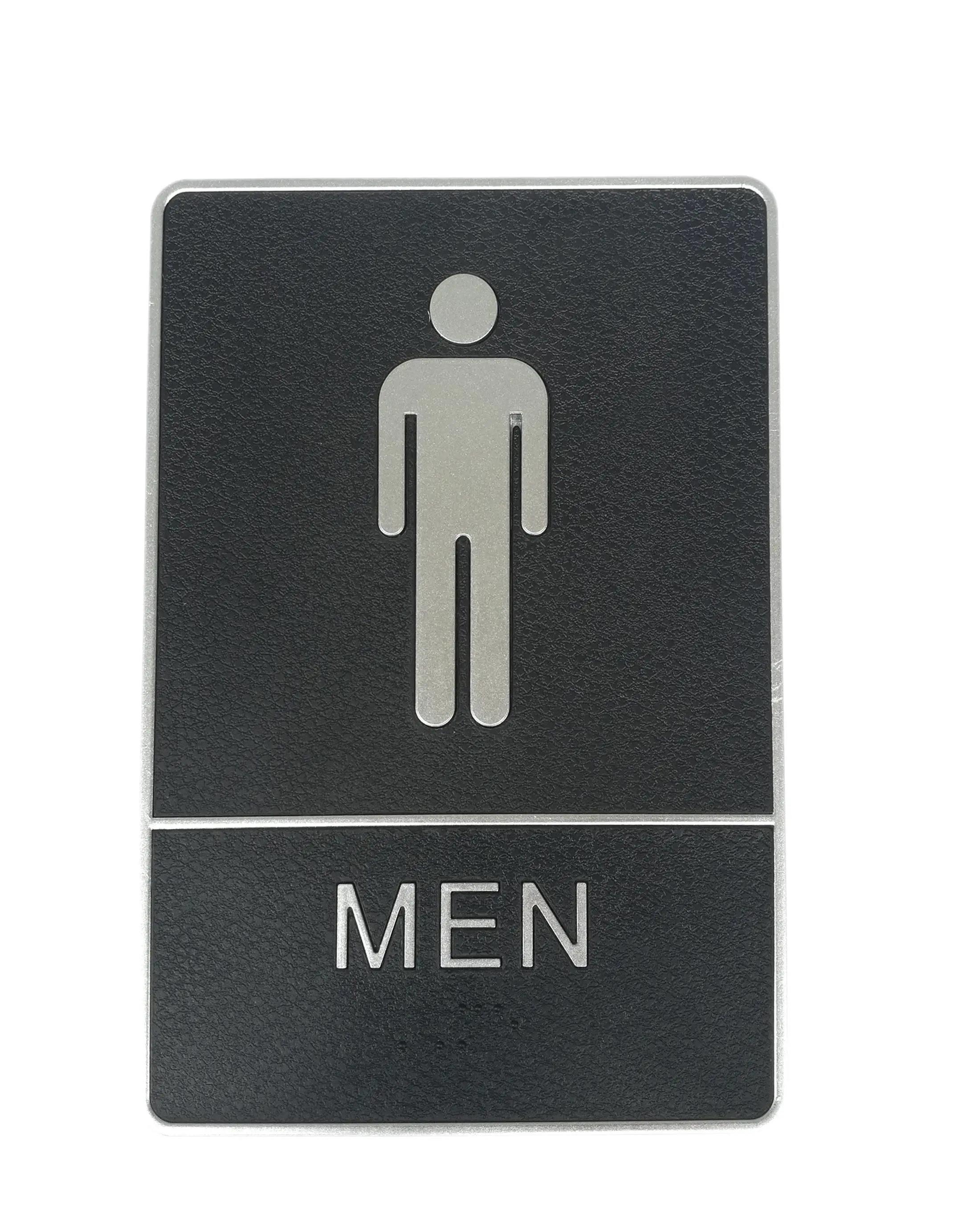 FixtureDisplays® 5.51" L x 7.87" W  Men's Restroom Sign Mens Toilet Sign Male Bathroom Sign Public Restroom Sign 18141-MEN-NF
