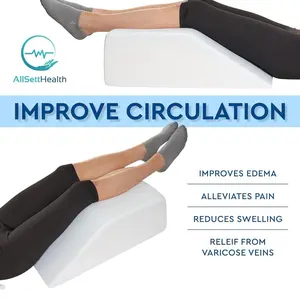 Lag elevation, witch, pillow. After surgery, memory, foam, relieves foot and ankle, injury, legs, hip and knee pain, improve circulation. 8 inch.