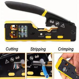 Adjustable Modular Data Wire Stripper Cutter, Compatible with Rj11/rj12 Standard Interfaces and Rj45 Through Connectors, 1pc Tool