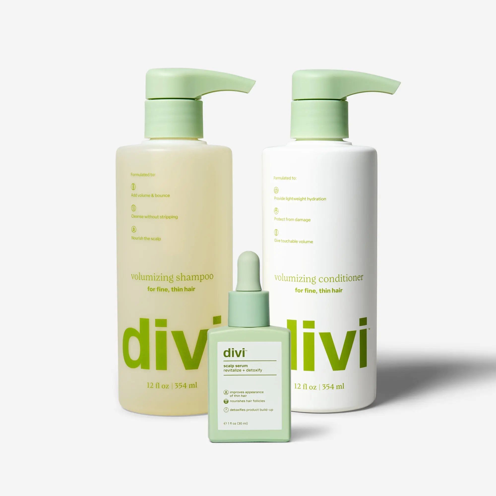 Divi Volumizing Starter Bundle, Shampoo and Conditioner with Scalp Serum, Lightweight Hydration and Daily Haircare - 1 Pack Divi Volumizing Starter Bundle, Shampoo and Conditioner with Scalp Serum, Lightweight Hydration and Daily Haircare - 1 Pack