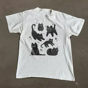 Gildan Men's and Women's T-shirt, Gildan ‘Cat Chaos’ Collage Vintage T-Shirt, Animal tee, Y2k Unisex Graphic Tees Gothic Grunge Emo Scene Amity Affliction Style Clothes Menswear Womenswear Streetwear