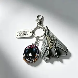 Keychain, 1pcs Maverick Solo Theme Keychain, F14 Fighter Jet Alloy Pendant, Military Enthusiast Collectible, Backpack Key Decoration