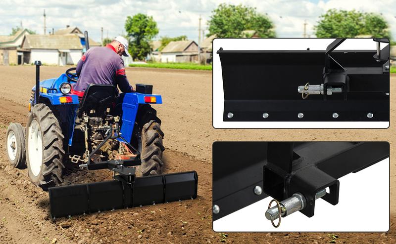 GARVEE Heavy Duty 52" Rear Grading Blade for CAT_0 & CAT_1 Tractors - Ideal for Grading Driveways, Arenas, Top Soil, and Gravel