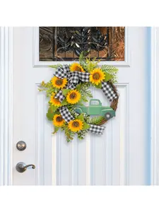 Bee Festival Spring Wreath Sunflower for Home Decoration and Gift
