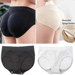 Women Sponge Padded Abundant Buttocks Pants Lady Push Up Middle Waist Panties Briefs Underwear Fake Ass Butt Lifter Hip In stock