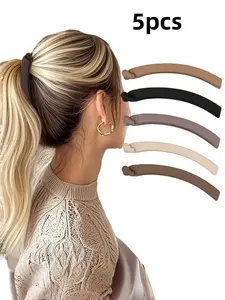 5 pieces of ladies' sweet and elegant matte matte frosted banana clip set, simple and versatile fashionable back of the head ponytail bun hair half tied hair styling accessories, suitable for daily life, parties, and travel hair clips and hairpins