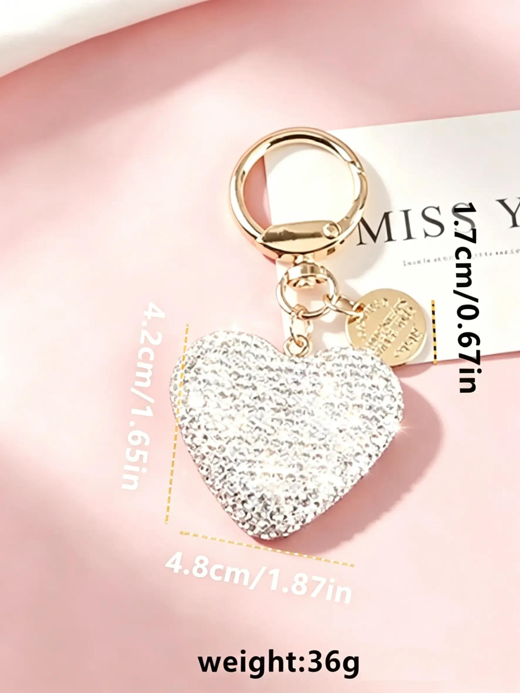Elegant Heart Rhinestone Phone Charm Keychain for Women, Glamorous Casual Durable Bling Ornament, Ideal Present for Mother's Day, Birthday for Loved People,back to school,back to school haul