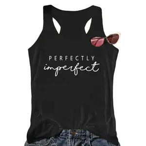 Women's fashion sleeveless vest, letter print, round neck, sports style, soft casual summer wear