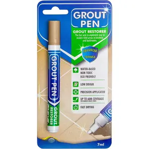 Grout Pen Beige Tile  Marker:  Grout , Tile Grout Colorant and Sealer Pen - Beige, Narrow 5mm Tip (7mL)