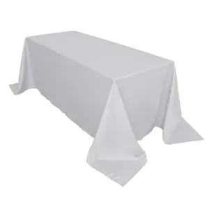 Polyester 90"x132" Rectangle Tablecloth Silver - Seamless Wrinkle-Resistant Table Cover
