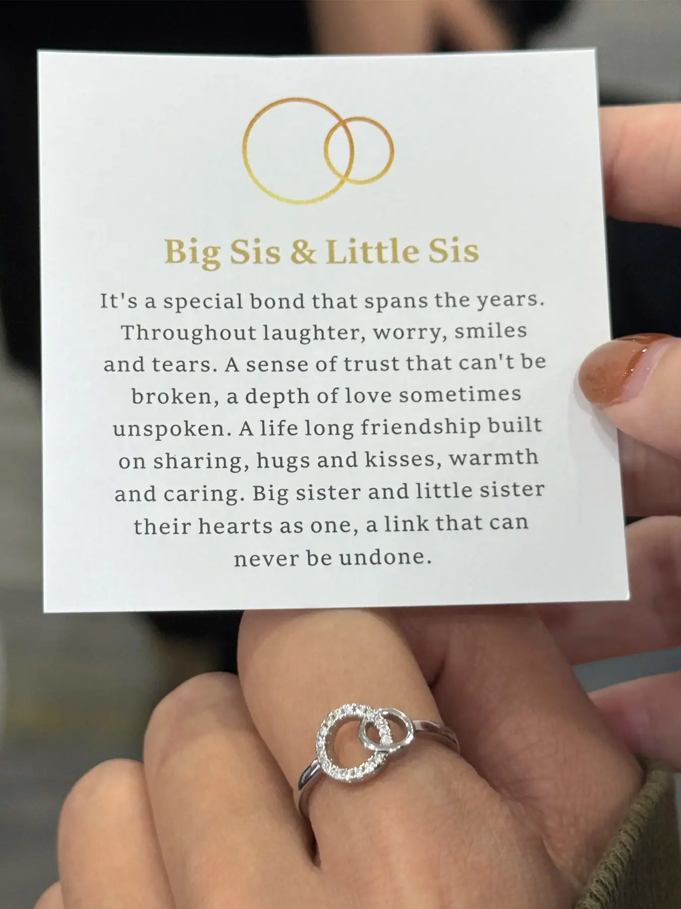 Sibling Ring Set, Elegant Stainless Steel Design, Stackable Finger Rings, Beautiful Rings, Perfect Gift for Sisters, All-Season Jewelry, Simple Yet Meaningful