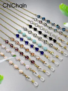 Mask Hanging Chain Eyeglass Strap Beaded Crystal Necklace Mask Rope Glasses Lanyard, 1 Piece Pack, Durable & Stylish Accessory